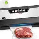 Bonsenkitchen Vacuum Sealer Machine, Built-in Cutter | Multifunctional Food Sealer for Sous Vide & Meal Prep, 5 Pre-Cut Bags, Black