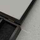 Black Sqaure Glass-top Case (Single Metal Latch) w/ 1 Tray Insert (Black 5-Slot Plastic Tray)
