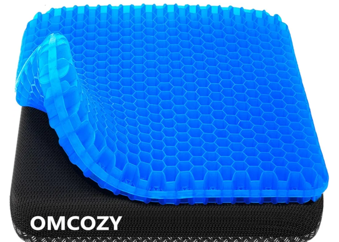Gel Seat Cushion, Cooling seat Cushion (Super Large & Thick), Breathable Honeycomb Design Absorbs Pressure Points Seat Cushion, Gel Cushion for Office Chair, Home Car seat Cushion for Wheelchair
