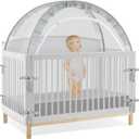 AMMER Pop Up Crib Tent: Baby Crib Tent Crib Net, Breathable Mesh Safety Canopy to Keep Baby from Climbing Out, Mosquito Protection, and Quick Installation