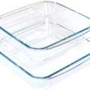 1.6-Qt Basics Square Tempered Glass Baking Dishes, Set of 2