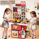 Kids Kitchen Set, 88PCS Play Kitchen Set for Toddlers 3-5, Cooking Stove,Toys Accessories with Light and Sound, Pretend Kitchen Toys Birthday Gifts Playset for Girls 1 2 3 4 5 Year Old