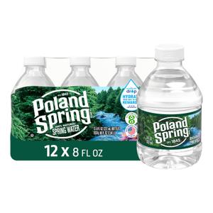 Poland Spring Maine Spring Water Bottles, 12 Pack – Crisp, Still Bottled Water with Naturally Balanced Occurring Minerals & Electrolytes for Taste - 8 Fl Oz (EXP 09/30/27)