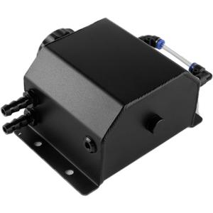 Coolant Overflow Tank, Aluminum Coolant Reservoir Tank, 1L Black Radiator Reservoir Expansion Tank for Universal Cars