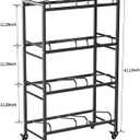 Heavy Duty 4 Tiers Water Jug Rack Double Row with Wheels - Space Saving Dispenser Stand 5 Gallon Water Storage Rack Bottle Jug Holder Organizer/Lockable&Removable Casters/Kitchen Office Garage/8 Slots