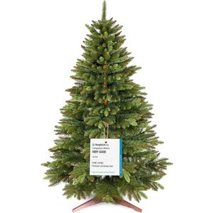 Artificial Christmas Tree 8ft - Premium Realistic Artificial Christmas Tree Looks Real Wooden Stand and Storage Bag - Xmas Tree - Artificial Christmas Trees by Pure Living
