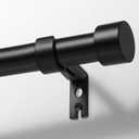 Zeerobee Curtain Rods for Windows 48 to 84, Black Curtain Rod, Adjustable 1 Inch Heavy Duty Outdoor/Indoor Modern Drapery Pole, 32"-86"