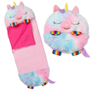 Pillow & Sleepy Sack: Medium - Rainbow Unicorn - 54 x 20, Plush Animal Character, 2-in-1 Pillow Sleeping Bag, Play, Kids Ages 3+