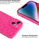ZIYE for iPhone 14 Case Hot Pink Leopard Pattern Phone Case with Camera Protection,Soft TPU Silicone Rubber Protective Cover Cheetah Design Cases Compatible with iPhone 14 6.1 Inch