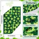 AEUEFUEA 3 Pack Green Shamrock Cotton Towels Set, 25" L x 16" W Hand Towels for Kitchen and Bathroom, Soft Absorbent Holiday Home Dcor