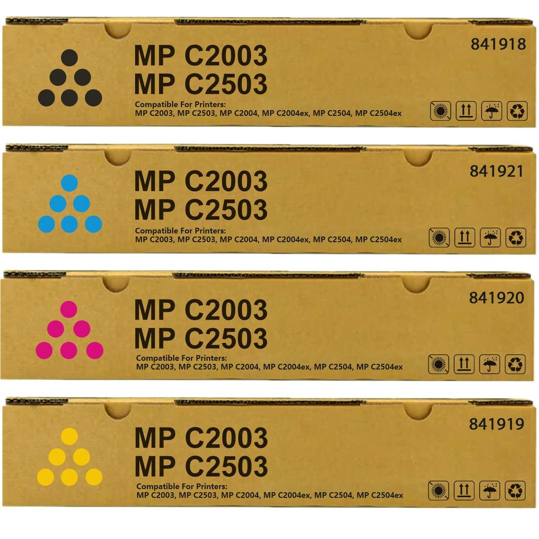 Kminoteh MP C2503 C2003 High Yield Toner Cartridge Compatible for C2503H 841918 841921 841920 841919 Replacement for Ricoh Aficio MP C2003 C2004 C2503 C2504 Printers (4Pack)