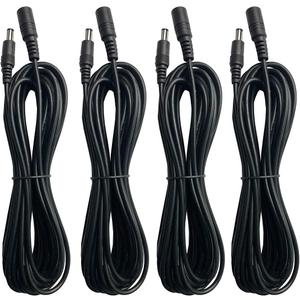 4 Pack Power Extension Cable 6.5FT (2M), 5.5mm x 2.1mm dc 12v Power Supply Adapter Extension Cord Male to Female Plug Cable for Security Cameras etc