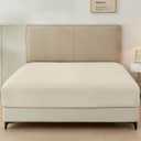 GOKOTTA King Fitted Sheet Only, 16-Inch Deep Pocket King Size Fitted Sheet with Elastic Corner Straps -Washed & Brushed Microfiber Polyester- Ultra Soft, Hotel Luxury, Non Slip, Wrinkle-Free - Beige