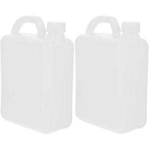 Mobestech 2pcs Reusable Plastic Flat Bottle Storage Jug with Ergonomic Handle for Water Oil Wine More Versatile Liquid Container for Home Lab and Chemical Use