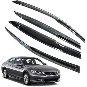 LETINGFAR Rain Guards for Honda Accord 2013-2017 4-Door Sedan, Black Modern Outside Mount Tape-on Side Window Deflectors for Cars, 4 pcs