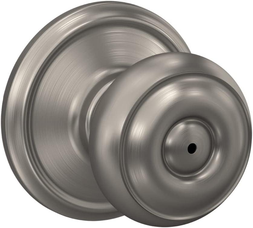 Schlage F40 GEO 619 Georgian Door Knob, Bed & Bath Privacy Lock, Satin Nickel