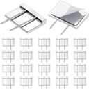 Amylove 20 Pcs Silver Cubicle Pins Partition Long Push Pins Fabric Clips Cubicle Name Plate Holders for Office Furniture Corkboard Fabric Mounting