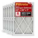 Filtrete 20x36x1 AC Furnace Air Filter, MERV 11, MPR 1000, Micro Allergen Defense, 3-Month Pleated 1-Inch Electrostatic Air Cleaning Filter, 4 Pack (Actual Size 19.81x 35.81x0.81 in)