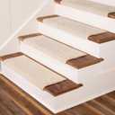 Oak Valley Designs Rounded Bullnose Carpet Stair Treads - Anti Slip Indoor Stair Mats for Wooden Stairs, Style: Bayside Charm, Crystal Canyon 27" W X 9.75" D (Set of 4)