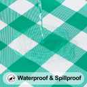 Smiry Rectangle Picnic Table Cloth, Elastic Waterproof Fitted Vinyl Tablecloths, Flannel Backed Buffalo Plaid Table Covers for Dining, Camping, Outdoor (White and Green, 30" x 72") 2 Pack, Green and Red