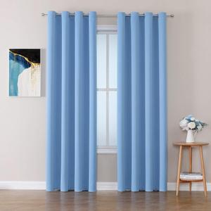 ChrisDowa Grommet Room Darkening Curtains for Bedroom and Living Room - 2 Panels Set Thermal Insulated Blackout Curtains (Sky Blue, 52"W x 72"L )