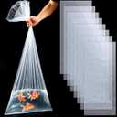 Cosblank 8 Pcs Clear Plastic Real Fish Transport Bags Large Leak-Proof 20" x 48" 4 Mil Shipping Bags for Live Koi Fish Heavy Duty Container for Storing and Transporting