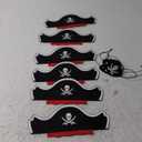 6 pcs Pirate Costume Accessories Set Pirate Hat and Suit Halloween Props Party Supplies Cosplay Accessories for Halloween Birthday Game