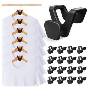 LIZMSIE 70 Pack Space Saving Hangers, Black Plastic Triangle Hangers, Heavy Duty Hanger Hooks Space Saver, Premium Closet Organizers Clothes Hanger Connector Hooks, College Dorm Room Essentials