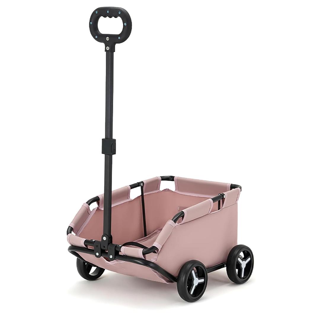 Dog Stroller 4 Wheels Folding Dog Cart Pet Stroller for Travelling Shopping Walking Playing for Small Dogs Cats, Up to 13.2lbs (Pink)