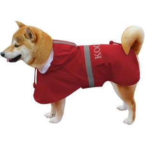 Dog Rain Coats for Small and Medium Dogs Waterproof, Raincoat Apparel Poncho Waterproof Dog Clothes Pet Jacket Dog Raincoats Jacket for Small Sized Dogs (Red, 2XL)