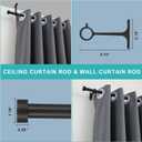 2-Pack Curtain Rod for Windows 28-48",Adjustable Window Curtain Rods with Premium Aluminum End Cap Finials and Full Surround Brackets,3/4"(0.062Feet) Diameter,Matte Black Drapery Rods for Curtains