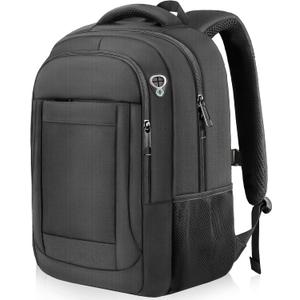 Large Travel Laptop Backpack, 17 Inch Laptop Backpack Airline Approved, Business Anti Theft Slim Sturdy Work Computer College High School Backpack Bag Fits 17.3 Inch Notebook for Men Women, Black