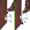 2 Stoppers 4 in Satin Nickel Kickdown Door Stop for Bottom of Door