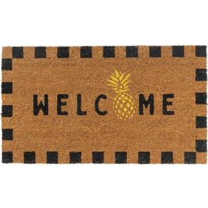 Folkulture Summer Door Mat Outdoor 16 x 28  Front Door Mat for Outside Entrance, Heavy Duty Backing, Eco-Friendly, Durable Anti-Slip & Weather Resistant Dirt Trapping Doormat, Outdoor Home Decor (Welcome Pine Colada)