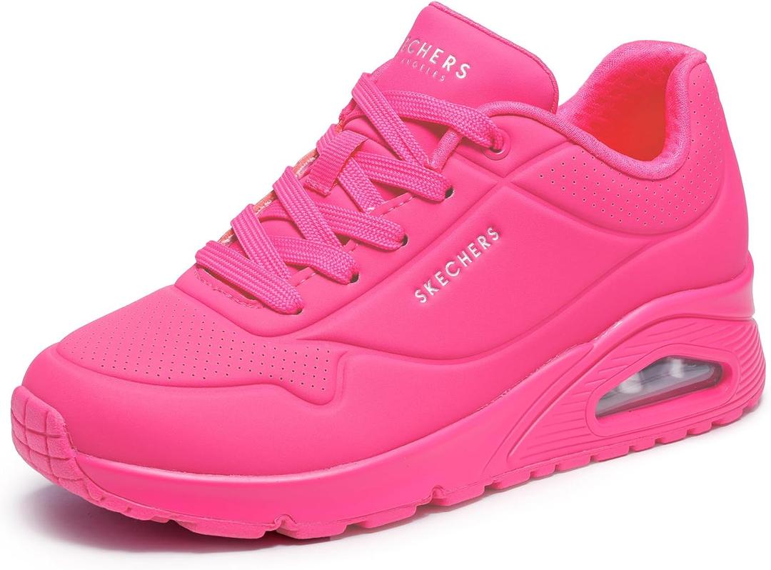 Skechers Women's Uno Night Shades Air-Cooled Sneakers (10 Wide, Hot Pink)