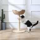 SHENGOCASE 2-Pack Small Cat Tree Tower with Wicker Rattan Basket, 17.7 inch Window Perch for Large Cats up to 25 lbs, Elevated Bed with Cushion
