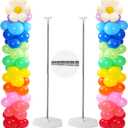 Tamodan Adjustable balloon column kit set of 2, 78 Inch balloon tower Reusable Metal Telescopic Designballoons tower stand for Weddings, Birthdays, Baby Showers & Graduation Events