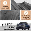 TripleAliners Truck Mat Compatible with 2017-2026 Ford Super Duty F250/F350/F450 6.75FT Accessories, Truck Bed Mat Heavy Duty Custom Fit All Weather Protection TPE Pickup Liner