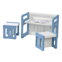 Kids Table and 2 Chairs Set, Montessori Weaning Table and Chairs for Toddlers Age 1-6, Plastic Activity Table for Reading/Eating/Playing, Gift for Boys & Girls