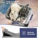 Cat Tree Tower for Large Cats Cat Scratching Post with 20x15.7Wide Top Bed, Self Groomer, Thick Scratch Post [Dia=4.5] and Danging Ball Great for Indoor Cats-Large Grey
