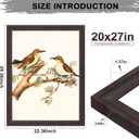 20x27 Picture Frame Walnut Brown with Black Back Board Curved Extra Wide Edges, Wooden Vintage Style Puzzle Frame 20x27 for Wall Decor.