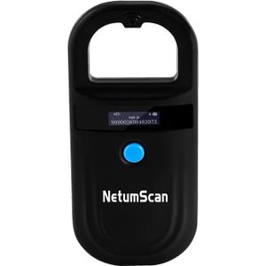 NetumScan Upgraded Pet Microchip Reader Scanner, 256 Data Storage Animal Tag Scanner Rechargeable Handheld Pet Chip ID Scanner with Stable OLED Display for ISO 11784/11785,FDX-B and ID64 RFID EMID