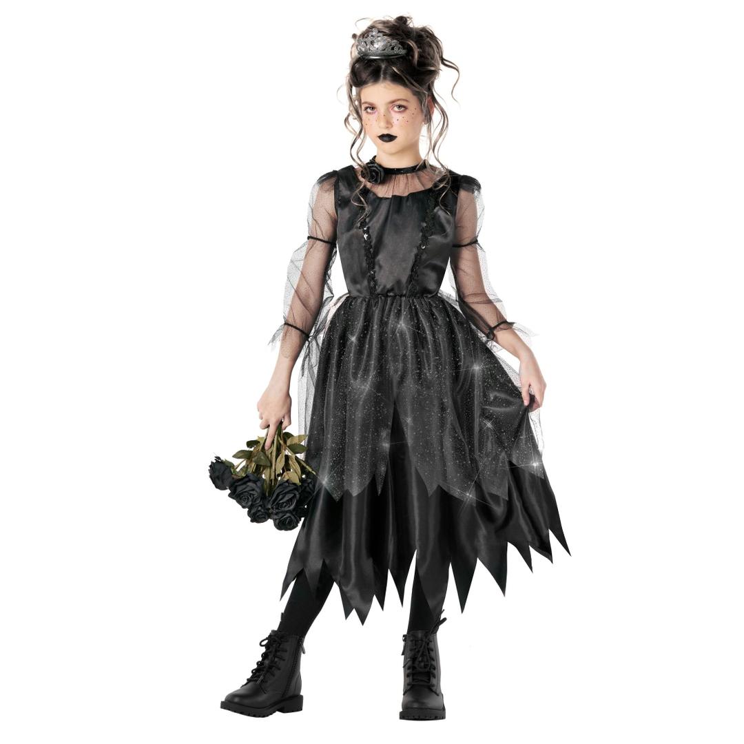 Morph Kids Gothic Witch Costume For Girls Black Kids Witch Costume Black Witch Dress For Girls Black Witch Costume Kids, Size XL