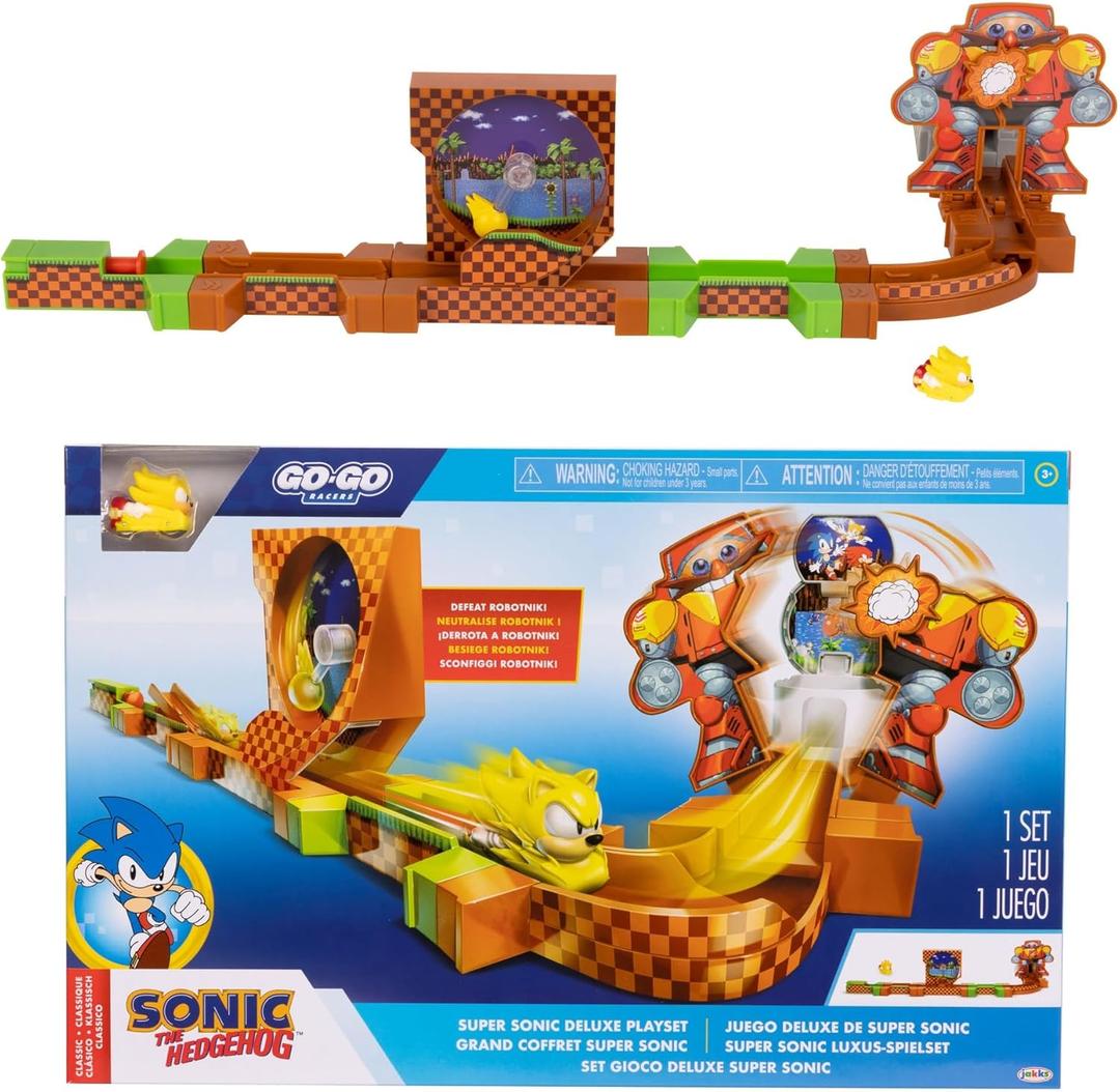 Sonic The Hedgehog Go Go Racers Deluxe Playset with Diecast Super Sonic Figure, Combine with The Sonic Adventure Playset Sonic The Hedgehog Go Go Racers Deluxe Playset with Diecast Super Sonic Figure, Combine with The Sonic Adventure Playset