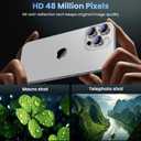 Uyiton for iPhone 17/16/15/14 (Pro Max & Pro) Camera Lens Protector - [Case-Friendly][Ultra-Thin] Military-Grade Tempered Glass Metal Camera Cover, Easy to Install, Gearwheel Silver+Red