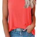 Smile Fish Women Crewneck Flowy Loose Fit Tank Top Sleeveless Summer Tops Shirts (Pink, S)