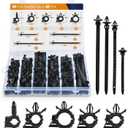 GOOACC 130Pcs Car Wire Loom Routing Clips Assortment - 9 Different Sizes Universal Wiring Harness Routing Clip Replacement Parts for Honda GM Mazda