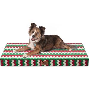 Orthopedic Dog Bed for Large Dogs, Big Waterproof Dog Bed Washable Pet Bed for Large Sized Dogs with Egg Crate Foam Pet Bed Mat, Removable Oxford Cooling Cover, Stripe