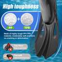 Snorkel Fins, Swim Fins Travel Size Short Adjustable for Snorkeling Diving Adult Men Women Open Heel Swimming Flippers