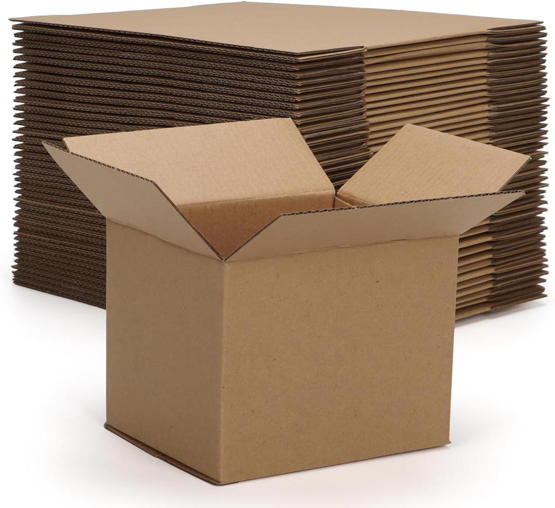 Rempry 40 Pack 4x4x3 Shipping Boxes Brown, Small Corrugated Cardboard Box for Mailing, Packaging Small Business, Kraft Mailer Boxes